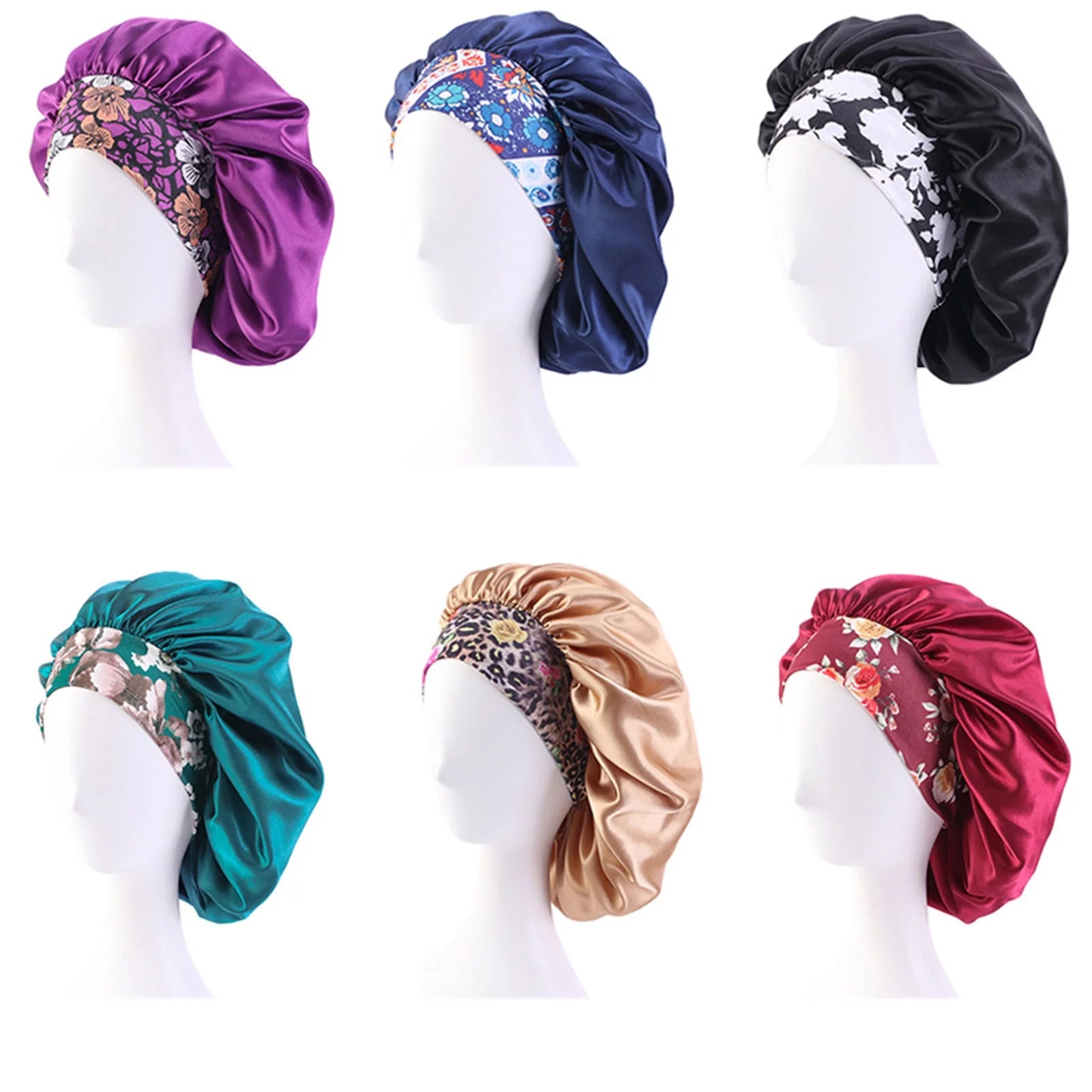 Protect your hair overnight with this 3-piece set of satin hair bonnets for women. Perfect for curly hair, these silk bonnets are gentle on your locks and designed to prevent frizz and breakage. Featuring a big capacity and a gold color design, they ensure a comfortable fit while keeping your hair smooth and healthy. Ideal for black women and anyone looking to preserve their hair while sleeping.