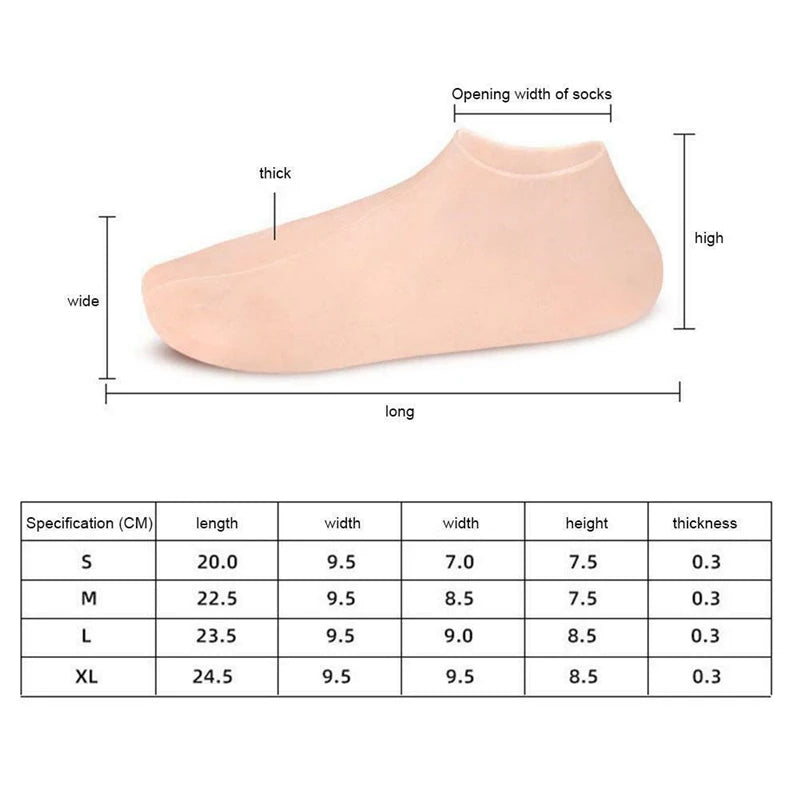 Say goodbye to cracked foot skin with our Silky Soft Moisturizing Gel Heel Socks. Designed for both men and women, these socks provide deep hydration and care, perfect for all seasons. Available in multiple sizes and colors to rejuvenate and protect your feet. Enjoy smooth, soft skin with every wear!