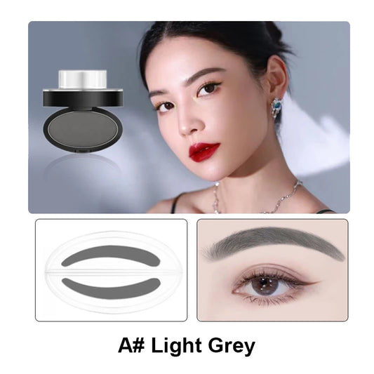 Achieve flawless, natural eyebrows with our Eyebrow Powder Stamp Tint Stencil Kit. This professional makeup tool is waterproof, sweatproof, and long-lasting. Available in dark grey, dark brown, and light brown, the kit includes easy-to-use stamps for Korean, natural, and one-word eyebrow styles. Perfect for quick, symmetrical eyebrow shaping!