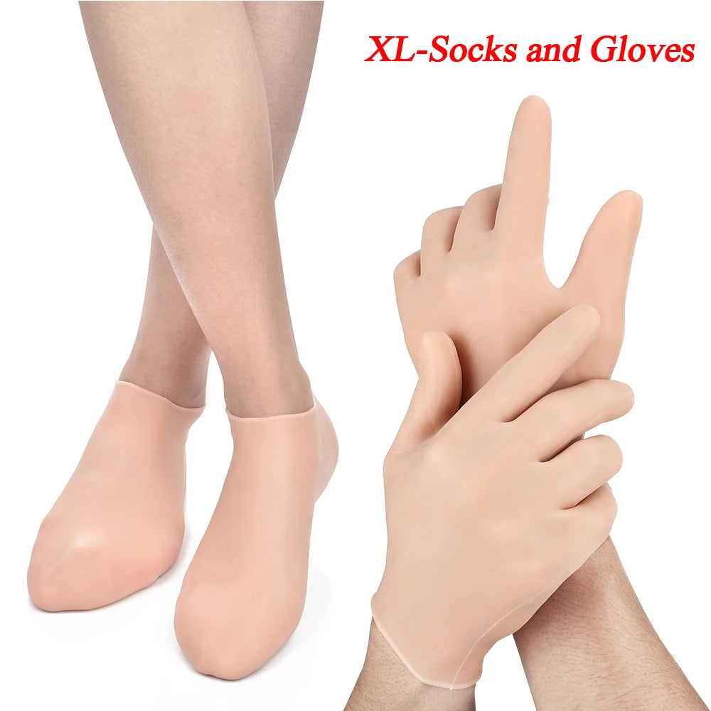 Experience the ultimate foot and hand care with our Moisturizing Silicone Gel Socks & Gloves! Designed to hydrate and repair cracked skin, these soft, elastic, anti-skid accessories are perfect for winter care. Restore smooth, healthy skin and relieve dryness for feet and hands. Available in multiple sizes for men, women, and kids. Ideal for home spa treatments.