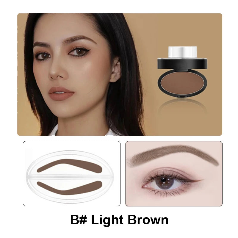 Achieve flawless, natural eyebrows with our Eyebrow Powder Stamp Tint Stencil Kit. This professional makeup tool is waterproof, sweatproof, and long-lasting. Available in dark grey, dark brown, and light brown, the kit includes easy-to-use stamps for Korean, natural, and one-word eyebrow styles. Perfect for quick, symmetrical eyebrow shaping!