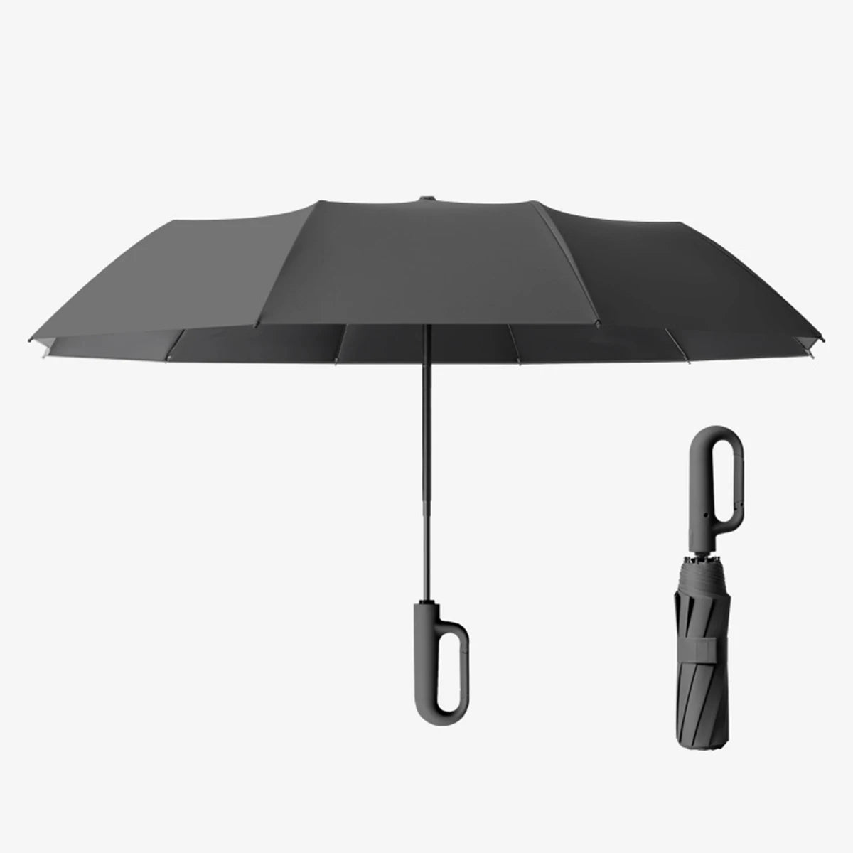 Stay prepared for both sun and rain with the Full-Automatic Ring Buckle Umbrella! This convenient folding umbrella features one-handed operation, automatic opening and closing, and a durable design for both sunny and rainy days. Perfect for travel, hiking, and daily use, it offers UV protection, strong wind resistance, and easy portability. Available in beige, gray, and black. Ideal for both men and women.