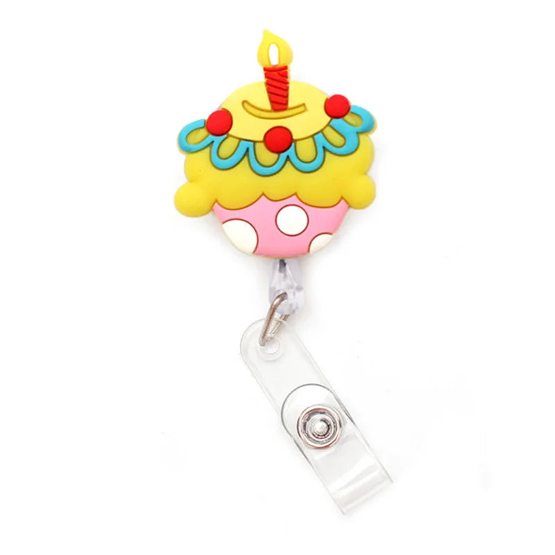 Add fun to your work or school day with this adorable 1PC Donuts & Cake Retractable Badge Reel. Perfect for kids, students, or nurses, it features a durable ABS reel, silica gel clip, and a 60cm retractable length. A cute, practical way to carry your ID or name tag with style!