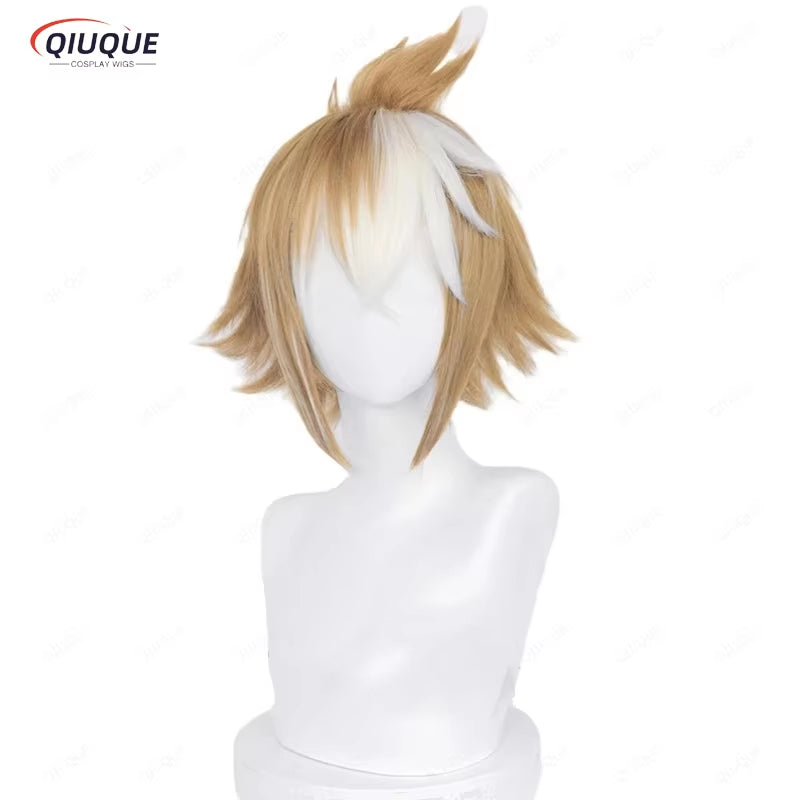 Transform into Gorou from Genshin Impact with this 35cm brown cosplay wig! Made from heat-resistant synthetic hair, this high-quality wig includes a wig cap and cosplay ears for an authentic look. Perfect for anime fans and cosplay events, this wig ensures a comfortable fit and a realistic Genshin Impact transformation.