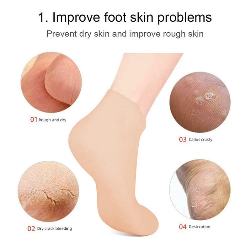 Say goodbye to cracked foot skin with our Silky Soft Moisturizing Gel Heel Socks. Designed for both men and women, these socks provide deep hydration and care, perfect for all seasons. Available in multiple sizes and colors to rejuvenate and protect your feet. Enjoy smooth, soft skin with every wear!