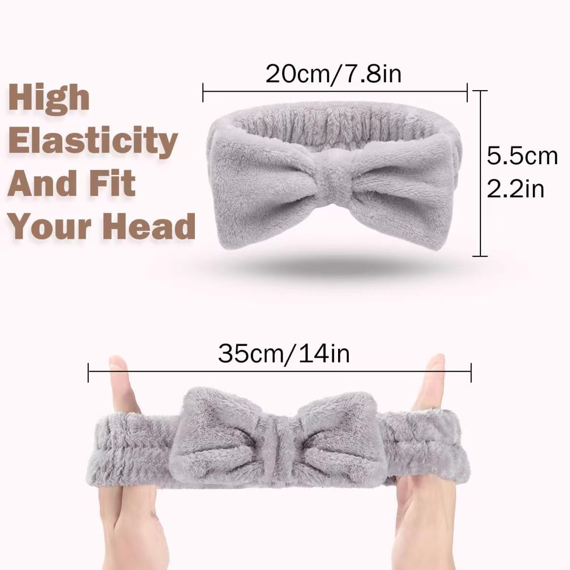 Stay stylish and comfortable with this 9 Pack Spa Headband Wristband Set. Featuring soft coral fleece and cute bow designs, these headbands are perfect for washing your face, doing makeup, or yoga. The high-stretch bands fit all head sizes and are reusable for daily use. Available in black, grey, and white, this set is ideal for women and girls looking for a functional yet fashionable accessory.