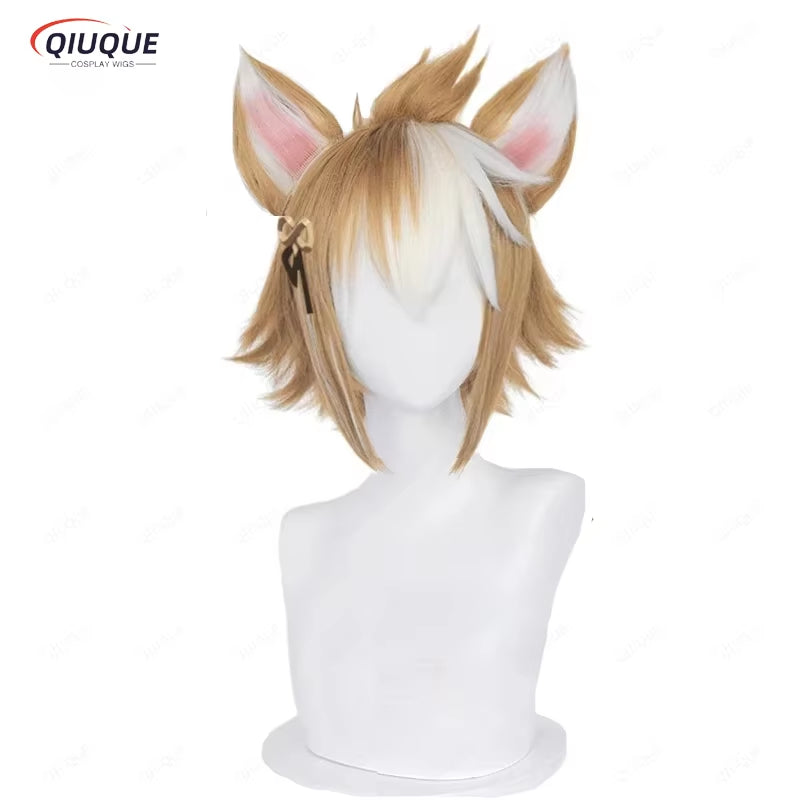 Transform into Gorou from Genshin Impact with this 35cm brown cosplay wig! Made from heat-resistant synthetic hair, this high-quality wig includes a wig cap and cosplay ears for an authentic look. Perfect for anime fans and cosplay events, this wig ensures a comfortable fit and a realistic Genshin Impact transformation.