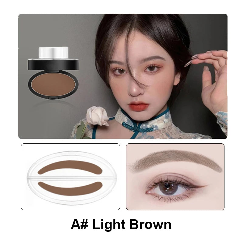 Achieve flawless, natural eyebrows with our Eyebrow Powder Stamp Tint Stencil Kit. This professional makeup tool is waterproof, sweatproof, and long-lasting. Available in dark grey, dark brown, and light brown, the kit includes easy-to-use stamps for Korean, natural, and one-word eyebrow styles. Perfect for quick, symmetrical eyebrow shaping!