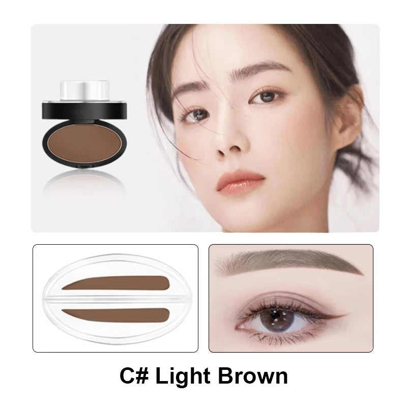 Achieve flawless, natural eyebrows with our Eyebrow Powder Stamp Tint Stencil Kit. This professional makeup tool is waterproof, sweatproof, and long-lasting. Available in dark grey, dark brown, and light brown, the kit includes easy-to-use stamps for Korean, natural, and one-word eyebrow styles. Perfect for quick, symmetrical eyebrow shaping!