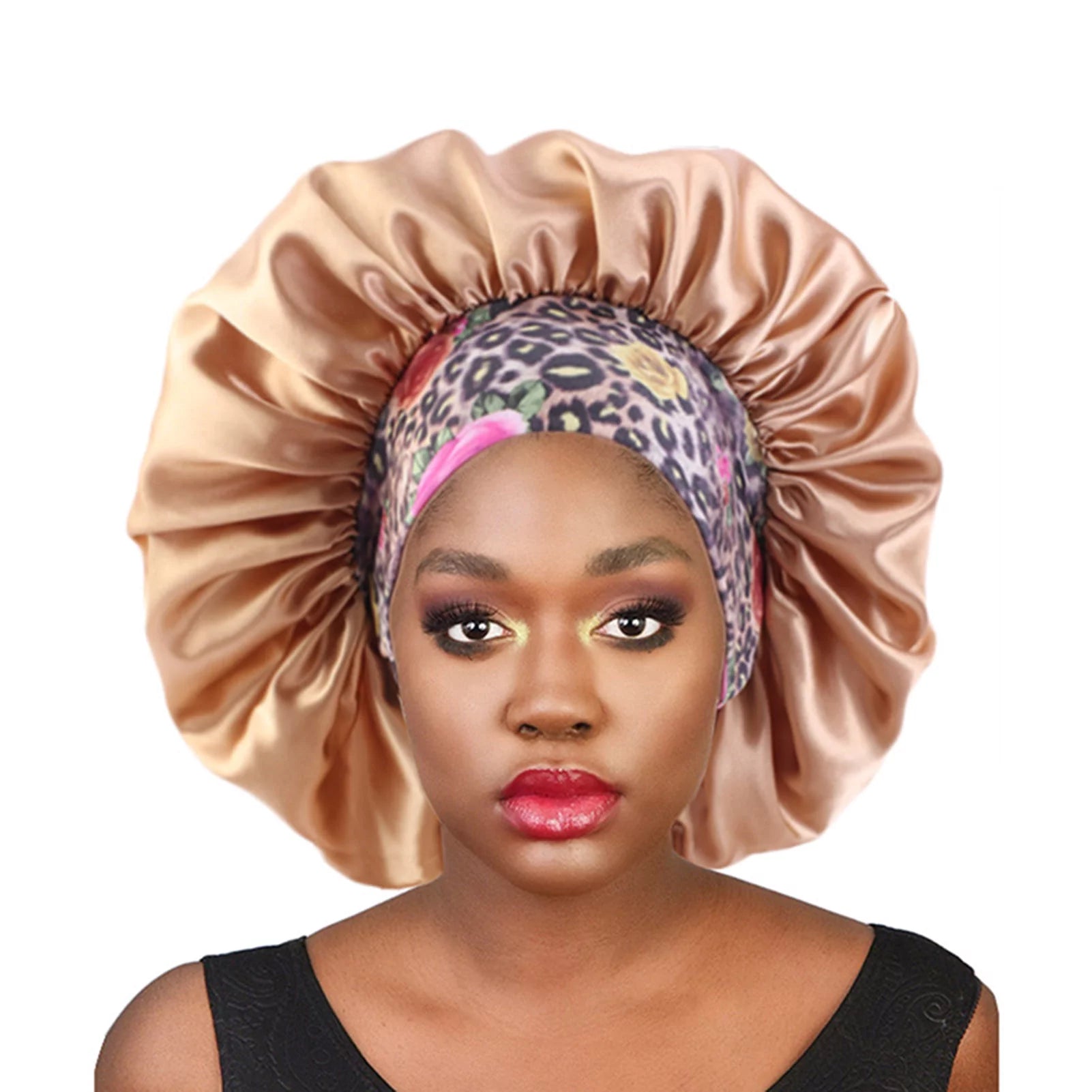 Protect your hair overnight with this 3-piece set of satin hair bonnets for women. Perfect for curly hair, these silk bonnets are gentle on your locks and designed to prevent frizz and breakage. Featuring a big capacity and a gold color design, they ensure a comfortable fit while keeping your hair smooth and healthy. Ideal for black women and anyone looking to preserve their hair while sleeping.